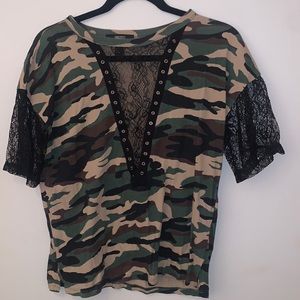 Lace camo shirt